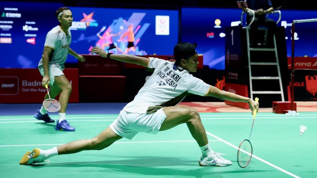 Fajar Alfian/Muhammad Shohibul Fikri berhasil lolos ke final Singapore Open 2026. (Arsip PBSI)