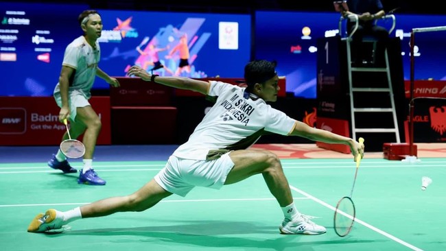 Fajar Alfian/Muhammad Shohibul Fikri berhasil lolos ke final Singapore Open 2026. (Arsip PBSI)