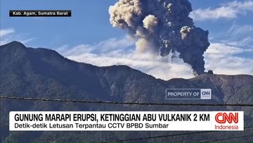 VIDEO: Gunung Marapi Erupsi, Ketinggian Abu Vulkanik 2 Km