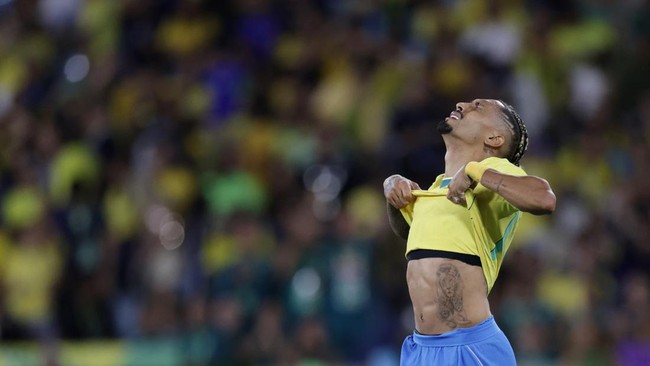 Soccer Football - International Friendly - Brazil v Panama - Estadio Maracana, Rio de Janeiro, Brazil - May 31, 2026 Brazil's Raphinha reacts after missed a chance to score REUTERS/Ricardo Moraes