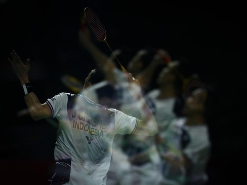 Jonatan Christie menilai atmosfer Istora Senayan sudah kembali keangkerannya. (ANTARA FOTO/Fauzan)