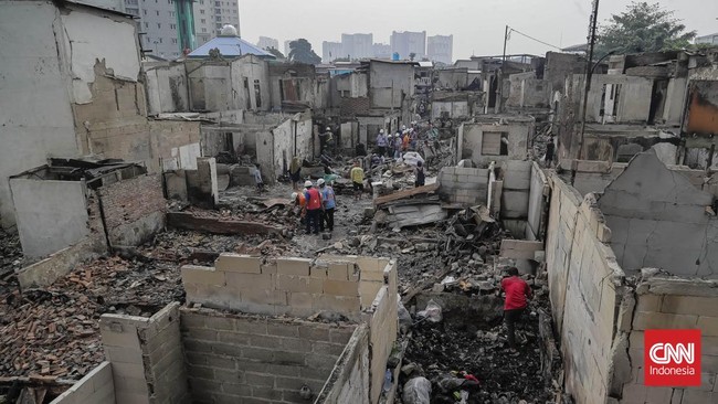 Kebakaran Pemukiman di Kemayoran Jakarta