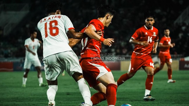 Timnas Indonesia U-19 menjalani laga pertama Piala AFF U-19 2026 dengan menghadapi Myanmar di Stadion Utama Sumatera Utara, Deli Serdang, Senin (1/6) malam. (dok. PSSI)