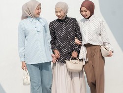 6 Ide Padu Padan Hijab dan Kemeja Polkadot yang Tren Lagi