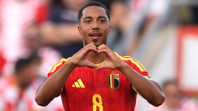Soccer Football - International Friendly - Croatia v Belgium - Stadion HNK Rijeka, Rijeka, Croatia - June 2, 2026 Belgium's Youri Tielemans celebrates scoring their first goal REUTERS/Antonio Bronic
