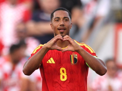 Soccer Football - International Friendly - Croatia v Belgium - Stadion HNK Rijeka, Rijeka, Croatia - June 2, 2026 Belgium's Youri Tielemans celebrates scoring their first goal REUTERS/Antonio Bronic