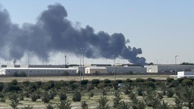 Smoke rises from an area of Kuwait's international airport after a reported drone strike on April 1, 2026. Kuwait's civil aviation authority said that the Gulf state's international airport had come under an Iranian drone attack that led to "a large