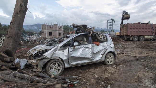 A general view shows the debris after an explosion in Kaung Tat village, in Namhkam Township in Myanmar's Shan state on June 1, 2026. A blast in northern Myanmar killed dozens of people on May 31, two rescue workers said, with rebels controlling the