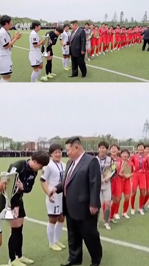 thumbnail video kim ketemu timnas cewek korut
