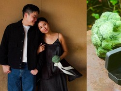 Bukan Mawar atau Lily, Wanita Ini Bikin Buket Brokoli buat Prewedding