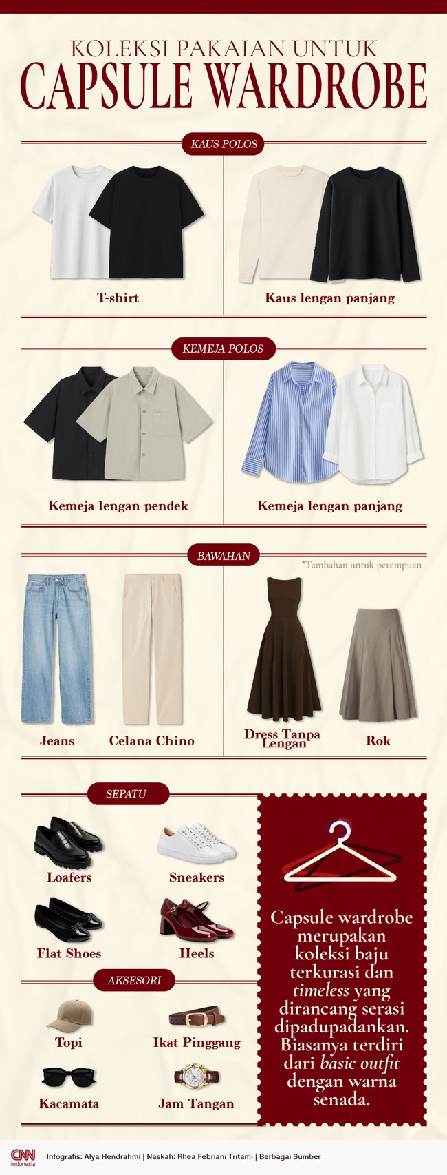 Koleksi Pakaian untuk Capsule Wardrobe