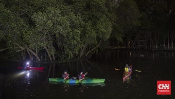 FOTO: Moonlight Paddling, Kala Olahraga Bertemu Pelestarian 