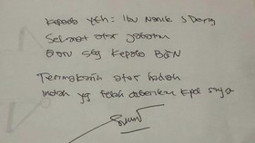 Ucapan mantan Wakil Kepala Badan Gizi Nasional (BGN), Irjen Pol (Purn) Sony Sonjaya, kepada Nanik S Deyang berisi pesan ucapan selamat atas jabatan barunya sebagai Kepala Badan Gizi Nasional