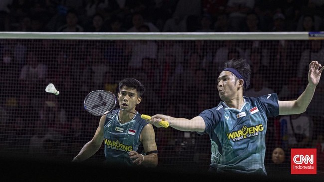 Sabar Karyaman Gutama/Moh Reza Pahlevi Isfahani menjadi salah satu wakil Indonesia yang berlaga di semifinal Australia Open 2026. (CNN Indonesia/ Adi Ibrahim)