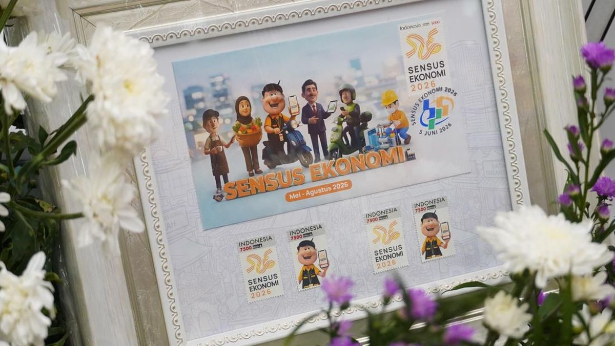 Sampul Peringatan Edisi Khusus Sensus Ekonomi 2026 (SE2026) kerja sama BPS dan Pos Indonesia.
