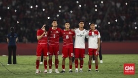 Timnas Indonesia meraih kemenangan meyakinkan 3-0 atas timnas Oman dalam laga FIFA Matchday bertajuk Garuda Championship Series 2026 di Stadion Utama Gelora Bung Karno (GBK), Senayan, Jakarta, Jumat (5/6) malam. (CNN Indonesia/ Adi Ibrahim)