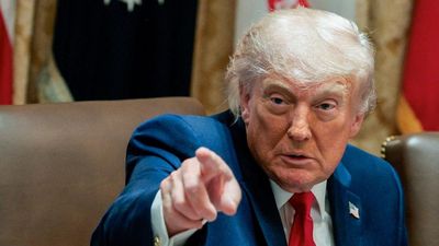 U.S. President Donald Trump points his finger during a cabinet meeting in the Cabinet Room at the White House, in Washington, D.C., U.S., May 27, 2026. REUTERS/Evan Vucci