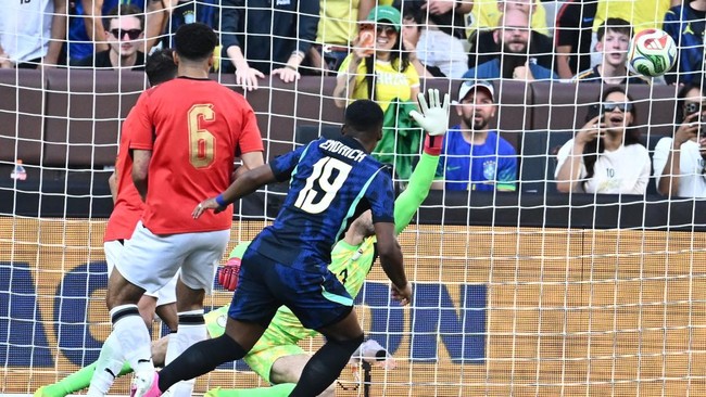 Soccer Football - International Friendly - Brazil v Egypt - Huntington Bank Field, Cleveland, Ohio, U.S. - June 6, 2026 Brazil's Endrick scores their second goal IMAGN IMAGES via Reuters/Ken Blaze