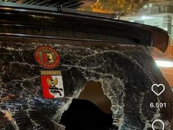 Gegara Klakson, Pemotor di Malang Ngamuk Lempar Batu ke Mobil
