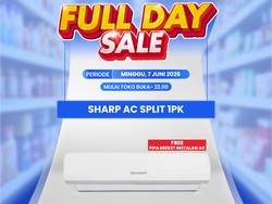 Sejuk Pakai AC Split Sharp 1 PK, Didiskon di Transmart Full Day Sale