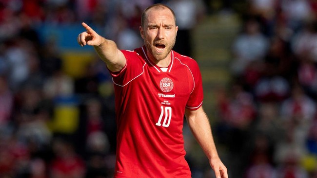Soccer Football - International Friendly - Denmark v Ukraine - Odense, Denmark - June 7, 2026 Denmark's Christian Eriksen during the match before he later collapsed on the pitch Bo Amstrup/Ritzau Scanpix via REUTERS      ATTENTION EDITORS - THIS IMAG