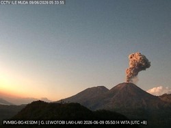 Gunung Lewotobi Laki-laki Meletus 3 Kali Pagi Ini, 8 Desa Waspada