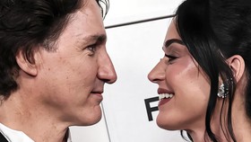 Justin Trudeau and Katy Perry attend "Katy Perry: The Lifetimes Tour" Premiere during the 2026 Tribeca Festival at BMCC Theater on June 08, 2026 in New York City.  (Photo by Theo Wargo / Getty Images via AFP)