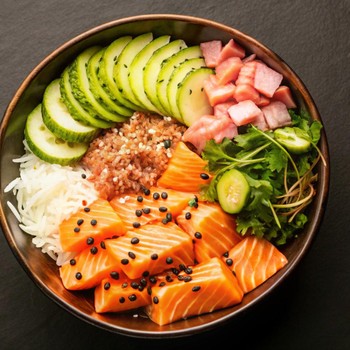 Resep Spicy Salmon Rice Bowl untuk Makan Siang Simpel tapi Tetap Lezat