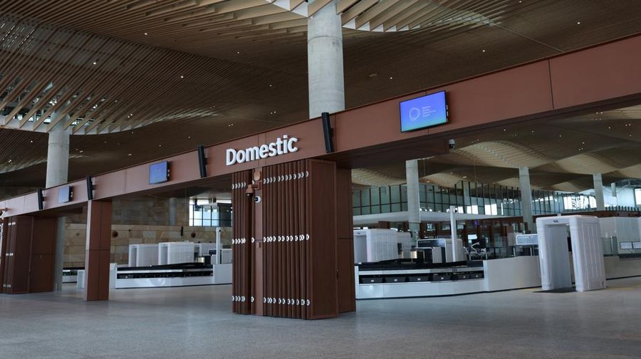 Aula keberangkatan domestik di Bandara Internasional Western Sydney, setelah Qantas Airways dan Jetstar mengumumkan bakal meluncurkan jasa penumpang komersial setelah pembukaannya pada 25 Oktober, di Luddenham, Western Sydney, Australia, 10 Juni 2026.