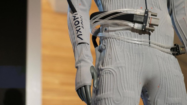 The inner-layer liquid cooling and ventilation garment designed by Prada and Axiom Space is unveiled at a press event in New York City, U.S., June 7, 2026. REUTERS/Heather Khalifa