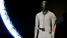 The inner-layer liquid cooling and ventilation garment designed by Prada and Axiom Space is unveiled at a press event in New York City, U.S., June 7, 2026. REUTERS/Heather Khalifa