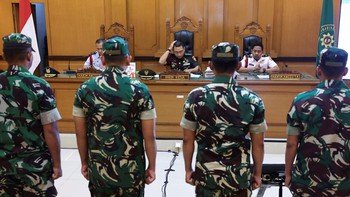 Indonesian military personnel Sami Lakka, Nandala Dwi Prasetya, Budhi Hariyanto Widhi Cahyono, and Edi Sudarko, charged over an acid attack on human rights activist Andrie Yunus, a ‌deputy coordinator with the rights group Commission for Missing Pe