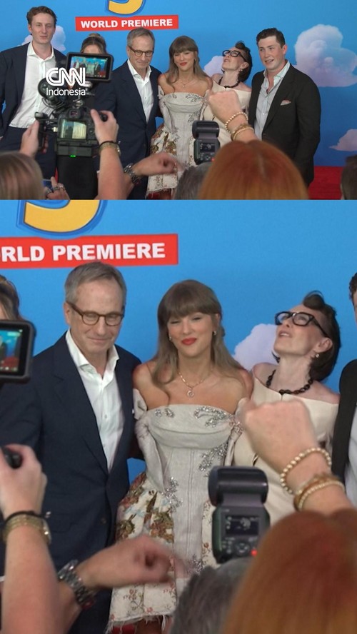 Penyanyi Taylor Swift tampil secara tiba-tiba dalam pemutaran perdana Toy Story 5 di Hollywood pada Selasa (9/6).