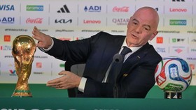 Presiden FIFA Gianni Infantino menyampaikan keterangan kepada wartawan pada sehari menjelang pembukaan Piala Dunia 2026 di Stadion Azteca, Mexico City, Meksiko, Rabu (10/6/2026). Gianni mengapresiasi kesiapan pemerintah Meksiko dalam mempersiapkan Pi