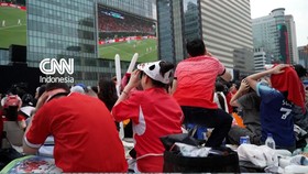 Warga Korea Selatan merayakan kemenangan melawan Ceko 2-1 dalam laga Grup A Piala Dunia 2026 pada Jumat (12/6).