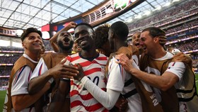 Folarin Balogun (tengah) jadi bintang kemenangan AS atas Paraguay di Piala Dunia 2026.