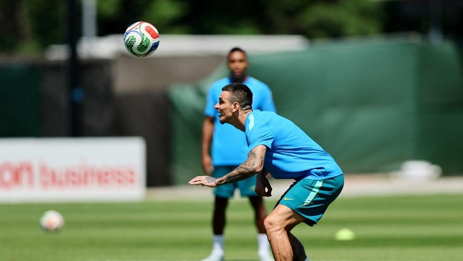 Soccer Football - FIFA World Cup 2026 - Brazil Training - Columbia Park Training Facility, Morristown, New Jersey, U.S. - June 12, 2026 Brazil's Roger Ibanez during training IMAGN IMAGES via Reuters/Caean Couto
