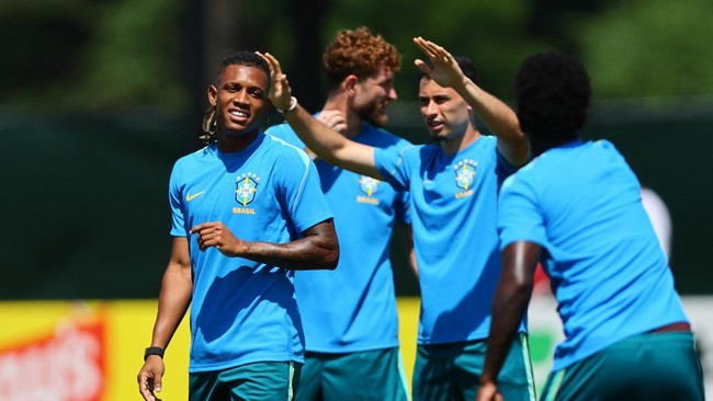 Soccer Football - FIFA World Cup 2026 - Brazil Training - Columbia Park Training Facility, Morristown, New Jersey, U.S. - June 12, 2026 Brazil's Luiz Henrique during training IMAGN IMAGES via Reuters/Caean Couto