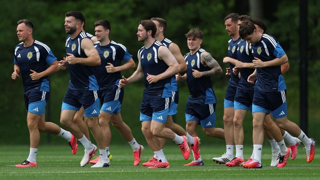 BOSTON, MASSACHUSETTS - JUNE 12: Palyers of Scotland in action during the training session of Scotland one day ahead of the FIFA World Cup 2026 Group C match between Haiti and Scotland at New England Revolution Training Center on June 12, 2026 in Bos
