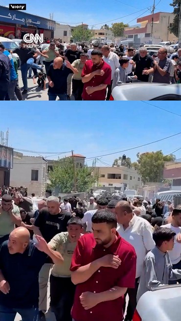Pasukan Israel menyerbu Deir Abu Mash'al, Tepi Barat pada Jumat (13/6) saat warga sedang salat Jumat.