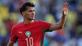 Soccer Football - FIFA World Cup 2026 - Group C - Brazil v Morocco - New York/New Jersey Stadium, East Rutherford, New Jersey, U.S. - June 13, 2026 Morocco's Brahim Diaz reacts IMAGN IMAGES via Reuters/Vincent Carchietta