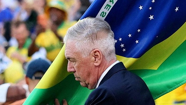 Soccer Football - FIFA World Cup 2026 - Group C - Brazil v Morocco - New York/New Jersey Stadium, East Rutherford, New Jersey, U.S. - June 13, 2026 Brazil coach Carlo Ancelotti before the match IMAGN IMAGES via Reuters/Caean Couto     TPX IMAGES OF T