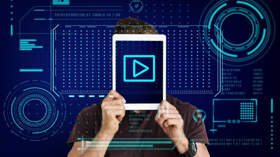 Play Button Media Player Podcast Graphic