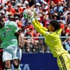 Soccer Football - FIFA World Cup 2026 - Group B - Qatar v Switzerland - San Francisco Bay Area Stadium, Santa Clara, California, U.S. - June 13, 2026 Qatar's Mahmoud Abunada makes a save from Switzerland's Breel Embolo REUTERS/Carlos Barria