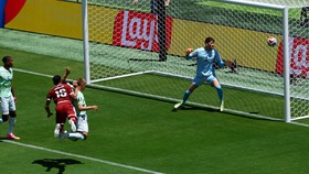 Soccer Football - FIFA World Cup 2026 - Group B - Qatar v Switzerland - San Francisco Bay Area Stadium, Santa Clara, California, U.S. - June 13, 2026 Qatar's Boualem Khoukhi scores their first goal past Switzerland's Gregor Kobel REUTERS/Eloisa Lopez