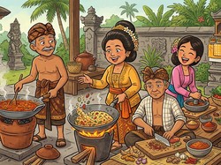 Mengenal Mebat, Tradisi Memasak Bersama Jelang Galungan di Bali
