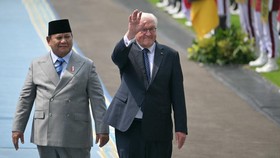 Presiden Prabowo Subianto menerima kunjungan kenegaraan Presiden Republik Federal Jerman Frank Walter Steinmeier di Istana Merdeka, Senin (5/5).