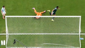 Soccer Football - FIFA World Cup 2026 - Group H - Saudi Arabia v Uruguay - Miami Stadium, Miami Gardens, Florida, U.S. - June 15, 2026 Saudi Arabia's Abdulelah Al-Amri celebrates scoring their first goal past Uruguay's Fernando Muslera REUTERS/Amanda