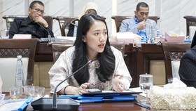 Anggota Komisi XI DPR RI Fraksi Partai Golkar Puteri Komarudin saat saat RDP dengan Kemenkeu di DPR, Senin (15/06). Dok. Istimewa