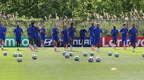 Soccer Football - FIFA World Cup 2026 - France Training - Melanie Lane Training Grounds, East Hannover, New Jersey, U.S. - June 15, 2026 General view of France players during training IMAGN IMAGES via Reuters/Vincent Carchietta